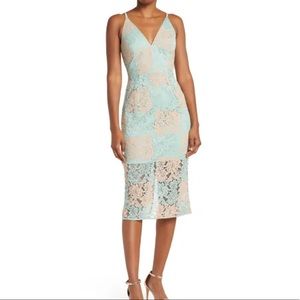dress the population green lace aurora Aurora Gown main image 1